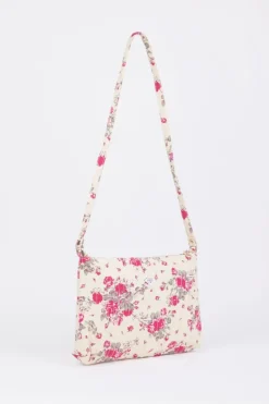 Le Temps des Cerises Sac A Bandouliere Lauri A Motif Fleuri Rose-Femme Sacs & Portefeuilles