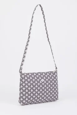 Le Temps des Cerises Sac A Bandouliere Lauri Gris A Motif Floral-Femme Sacs & Portefeuilles