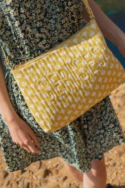 Le Temps des Cerises Sac A Bandouliere Lauri Jaune A Motif Floral-Femme Sacs & Portefeuilles