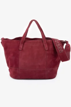 Le Temps des Cerises Sac Astier En Cuir Suede Bordeaux-Femme Sacs & Portefeuilles