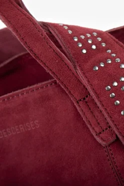 Le Temps des Cerises Sac Astier En Cuir Suede Bordeaux-Femme Sacs & Portefeuilles