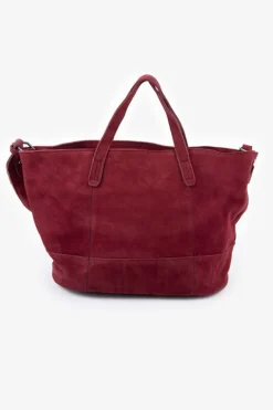 Le Temps des Cerises Sac Astier En Cuir Suede Bordeaux-Femme Sacs & Portefeuilles