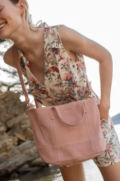 Le Temps des Cerises Sac Astier En Cuir Suede Rose Poudre-Femme Sacs & Portefeuilles