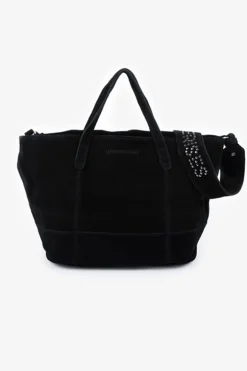 Le Temps des Cerises Sac Astier En Cuir Suede Noir-Femme Sacs & Portefeuilles