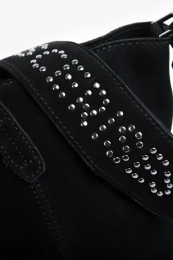 Le Temps des Cerises Sac Astier En Cuir Suede Noir-Femme Sacs & Portefeuilles