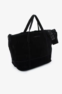 Le Temps des Cerises Sac Astier En Cuir Suede Noir-Femme Sacs & Portefeuilles