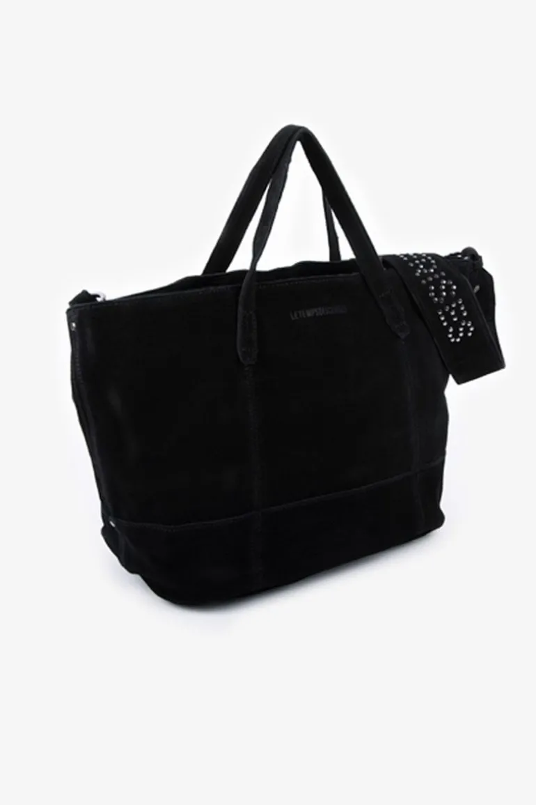 Le Temps des Cerises Sac Astier En Cuir Suede Noir-Femme Sacs & Portefeuilles