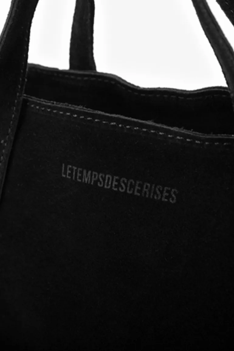 Le Temps des Cerises Sac Astier En Cuir Suede Noir-Femme Sacs & Portefeuilles
