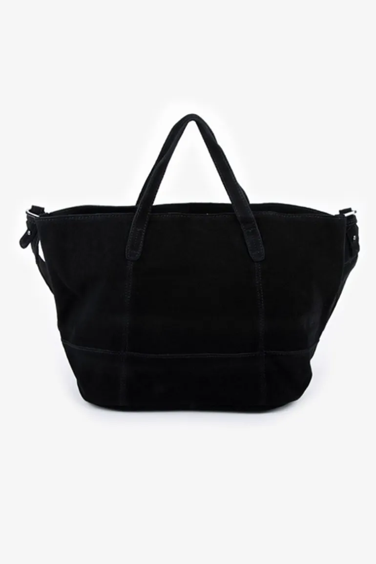 Le Temps des Cerises Sac Astier En Cuir Suede Noir-Femme Sacs & Portefeuilles
