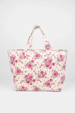 Le Temps des Cerises Sac Cabas Micky A Motif Fleuri Rose-Femme Sacs & Portefeuilles