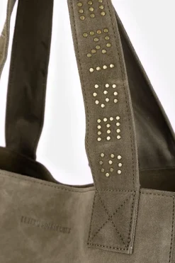 Le Temps des Cerises Sac Cabas Micky En Cuir Suede Kaki-Femme Sacs & Portefeuilles