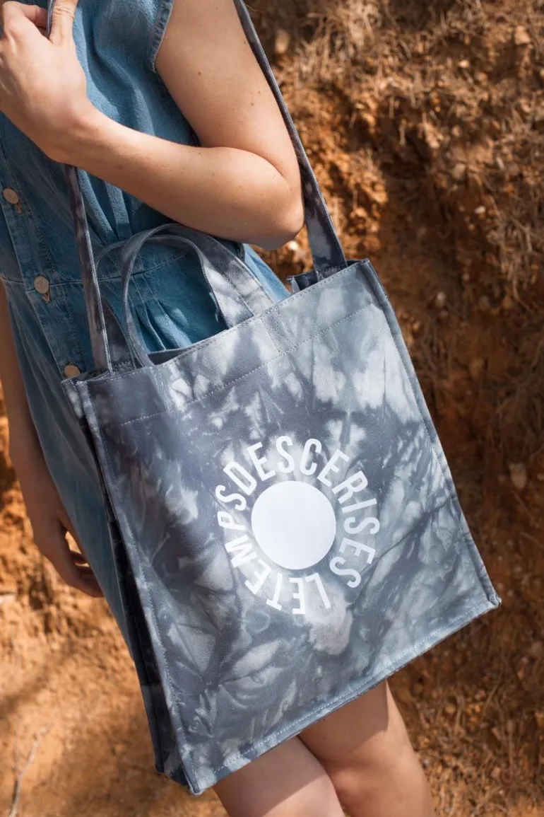 Le Temps des Cerises Sac De Shopping Lina Tie And Dye Bleu Gris-Femme Sacs & Portefeuilles
