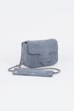 Le Temps des Cerises Sac Klelia En Cuir Suede Bleu Gris-Femme Sacs & Portefeuilles