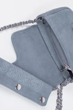 Le Temps des Cerises Sac Klelia En Cuir Suede Bleu Gris-Femme Sacs & Portefeuilles