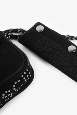 Le Temps des Cerises Sac Klelia En Cuir Suede Noir-Femme Sacs & Portefeuilles