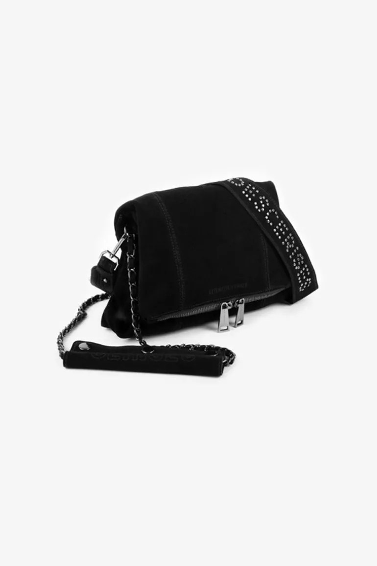 Le Temps des Cerises Sac Leter En Cuir Suede Noir-Femme Sacs & Portefeuilles