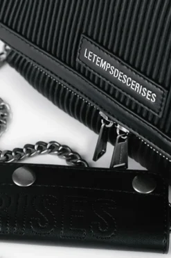 Le Temps des Cerises Sac Leter Noir Plisse-Femme Sacs & Portefeuilles