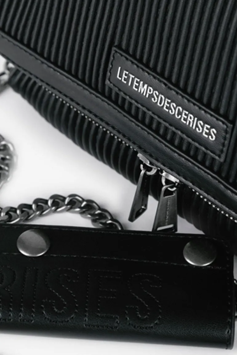 Le Temps des Cerises Sac Leter Noir Plisse-Femme Sacs & Portefeuilles