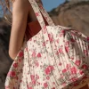 Le Temps des Cerises Sac Week-End Lisia A Motif Fleuri Rose-Femme Sacs & Portefeuilles