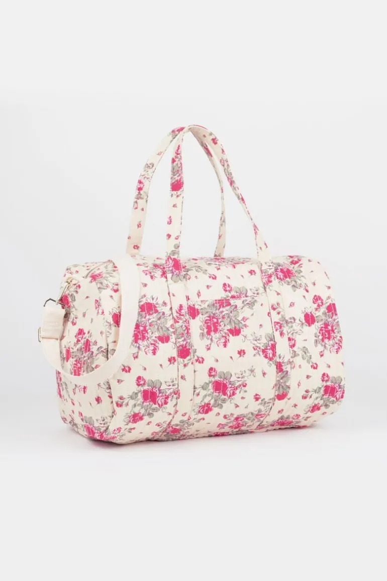Le Temps des Cerises Sac Week-End Lisia A Motif Fleuri Rose-Femme Sacs & Portefeuilles