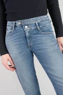 Le Temps des Cerises Salma 400/17 Mom Taille Haute 7/8Eme Jeans Bleu N°4-Femme Coupe Mom