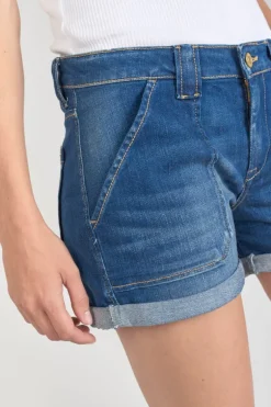 Le Temps des Cerises Short Bloom En Jeans Bleu Fonce-Femme Jupes & Shorts