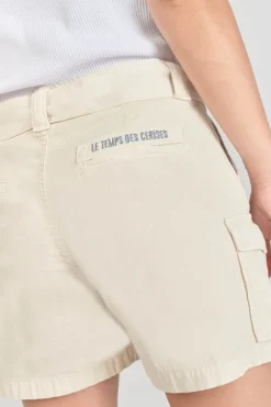 Le Temps des Cerises Short Kallist En Lin Melange Beige-Femme Shorts & Jupes