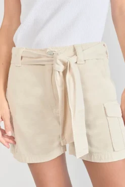 Le Temps des Cerises Short Kallist En Lin Melange Beige-Femme Shorts & Jupes