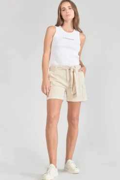 Le Temps des Cerises Short Kallist En Lin Melange Beige-Femme Shorts & Jupes