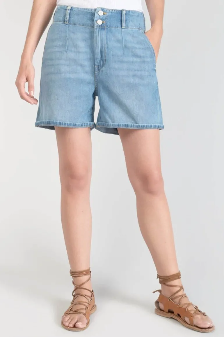 Le Temps des Cerises Short Sydney En Jeans Bleu Clair-Femme Jupes & Shorts