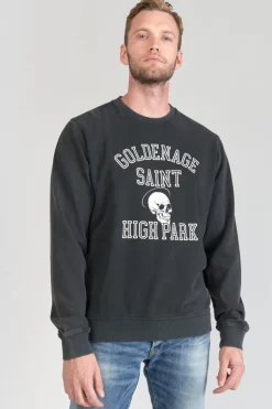 Le Temps des Cerises Sweat Tubur Noir Delave-Homme Sweats