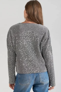 Le Temps des Cerises Top Able Argente-Femme Tops