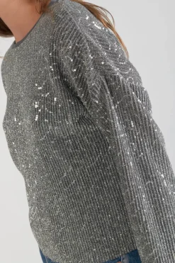 Le Temps des Cerises Top Able Argente-Femme Tops