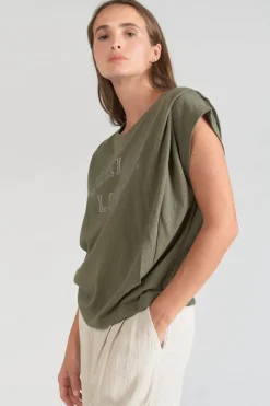 Le Temps des Cerises Top Coxy Kaki-Femme T-Shirts & Débardeurs