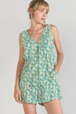 Le Temps des Cerises Top Craig A Motif Fleuri Vert Et Bleu-Femme Tops