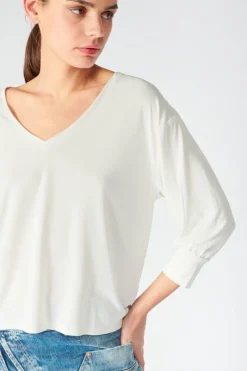 Le Temps des Cerises Top Jessie Creme-Femme T-Shirts & Débardeurs