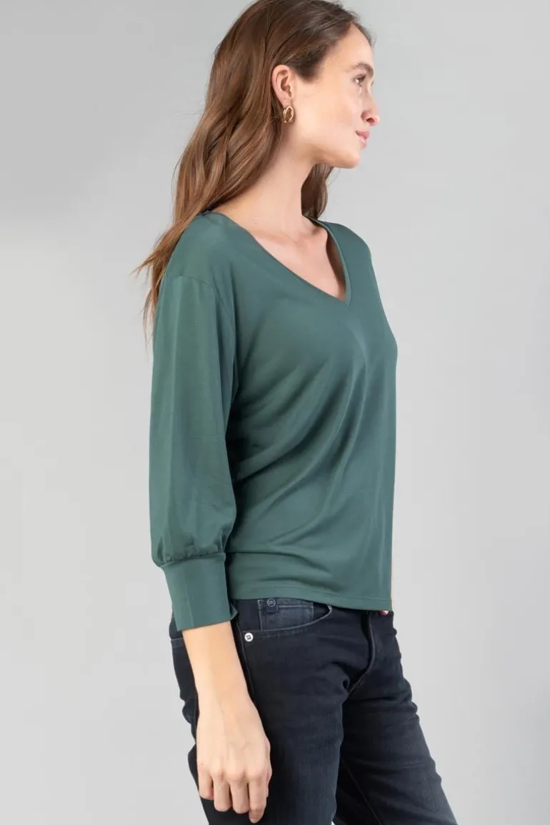 Le Temps des Cerises Top Jessie Vert Bouteille-Femme T-Shirts & Débardeurs