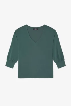 Le Temps des Cerises Top Jessie Vert Bouteille-Femme T-Shirts & Débardeurs