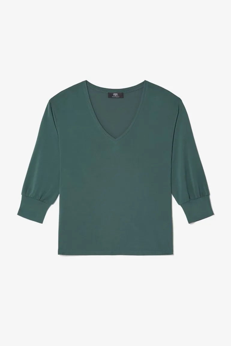 Le Temps des Cerises Top Jessie Vert Bouteille-Femme T-Shirts & Débardeurs