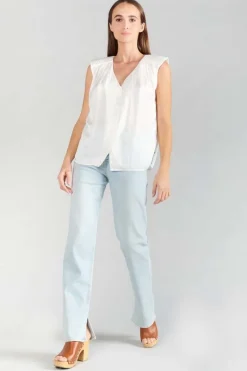 Le Temps des Cerises Top Missou En Jacquard Creme-Femme Tops