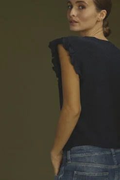 Le Temps des Cerises Top Nea Bleu Nuit Irise-Femme Tops