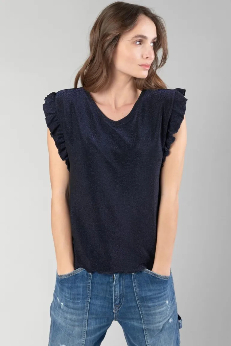 Le Temps des Cerises Top Nea Bleu Nuit Irise-Femme Tops