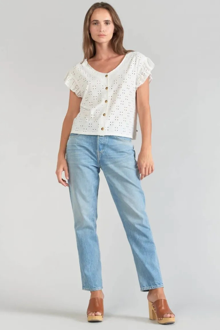 Le Temps des Cerises Top Pedrina Ajoure Blanc-Femme Tops