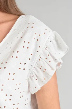 Le Temps des Cerises Top Pedrina Ajoure Blanc-Femme Tops