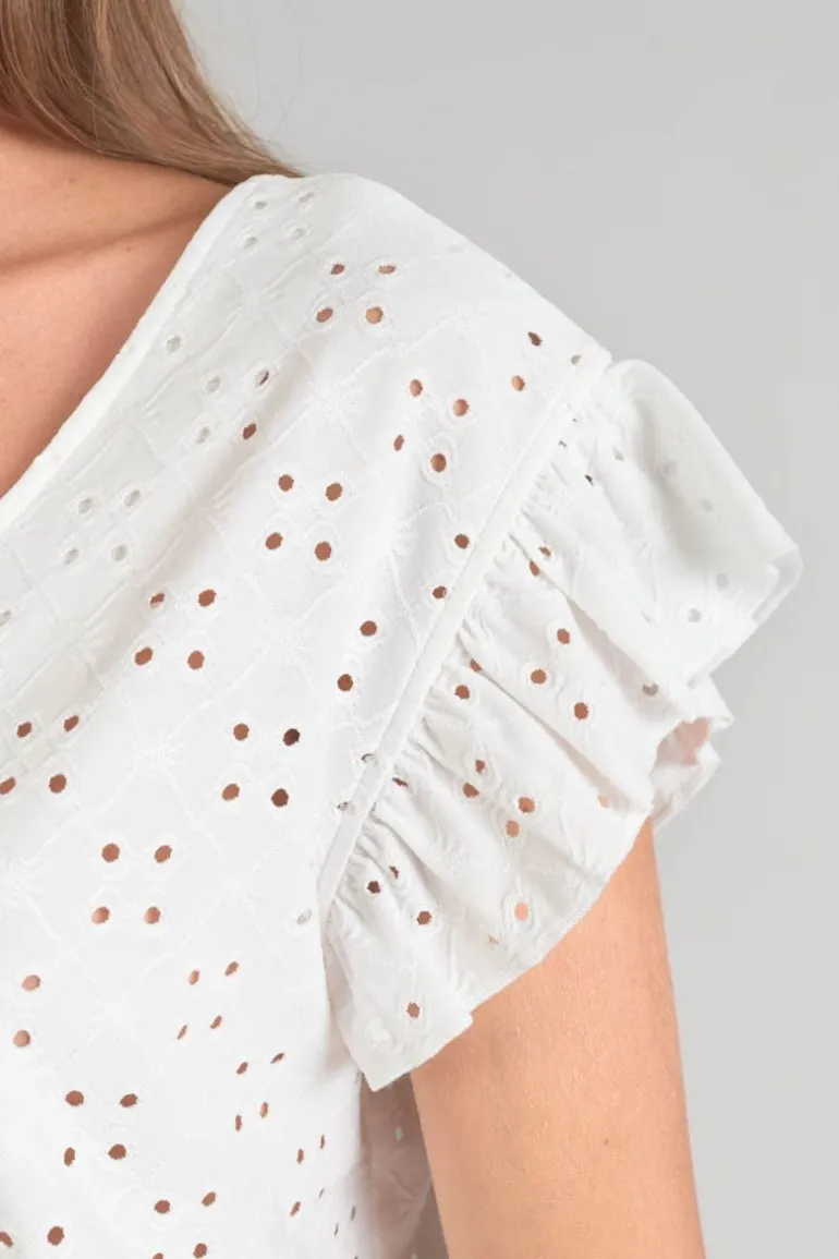 Le Temps des Cerises Top Pedrina Ajoure Blanc-Femme Tops