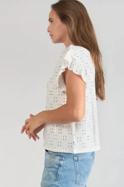 Le Temps des Cerises Top Pedrina Ajoure Blanc-Femme Tops