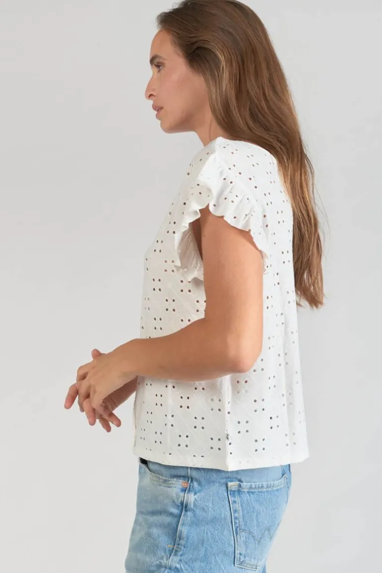 Le Temps des Cerises Top Pedrina Ajoure Blanc-Femme Tops