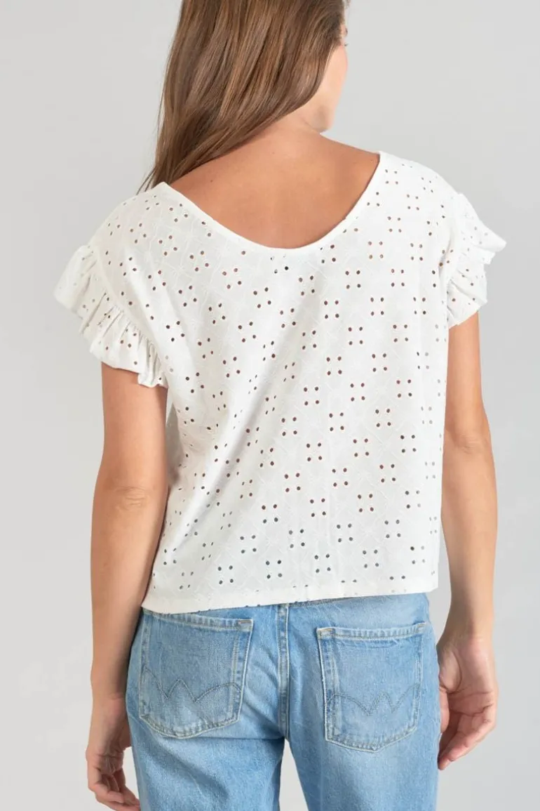 Le Temps des Cerises Top Pedrina Ajoure Blanc-Femme Tops