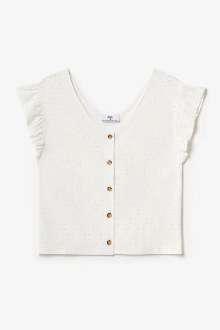 Le Temps des Cerises Top Pedrina Ajoure Blanc-Femme Tops