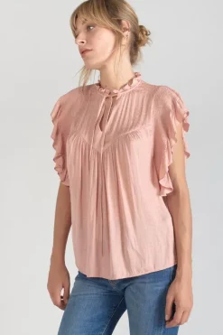 Le Temps des Cerises Top Theron Rose Saumon-Femme Tops